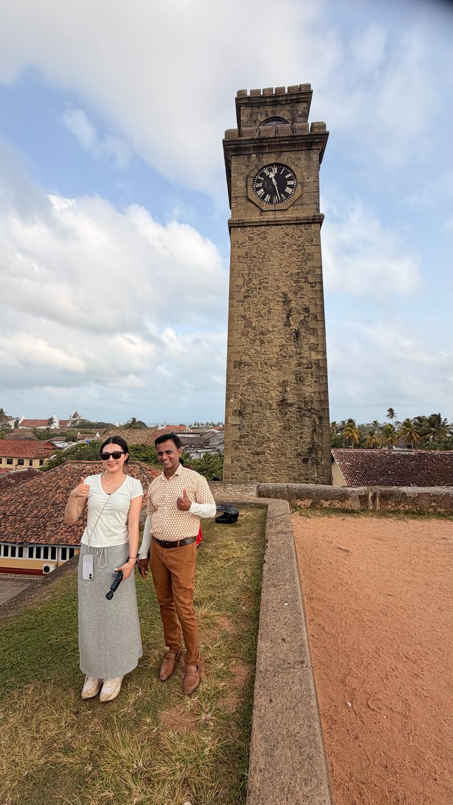 Galle Fort clock tower in Sri Lanka