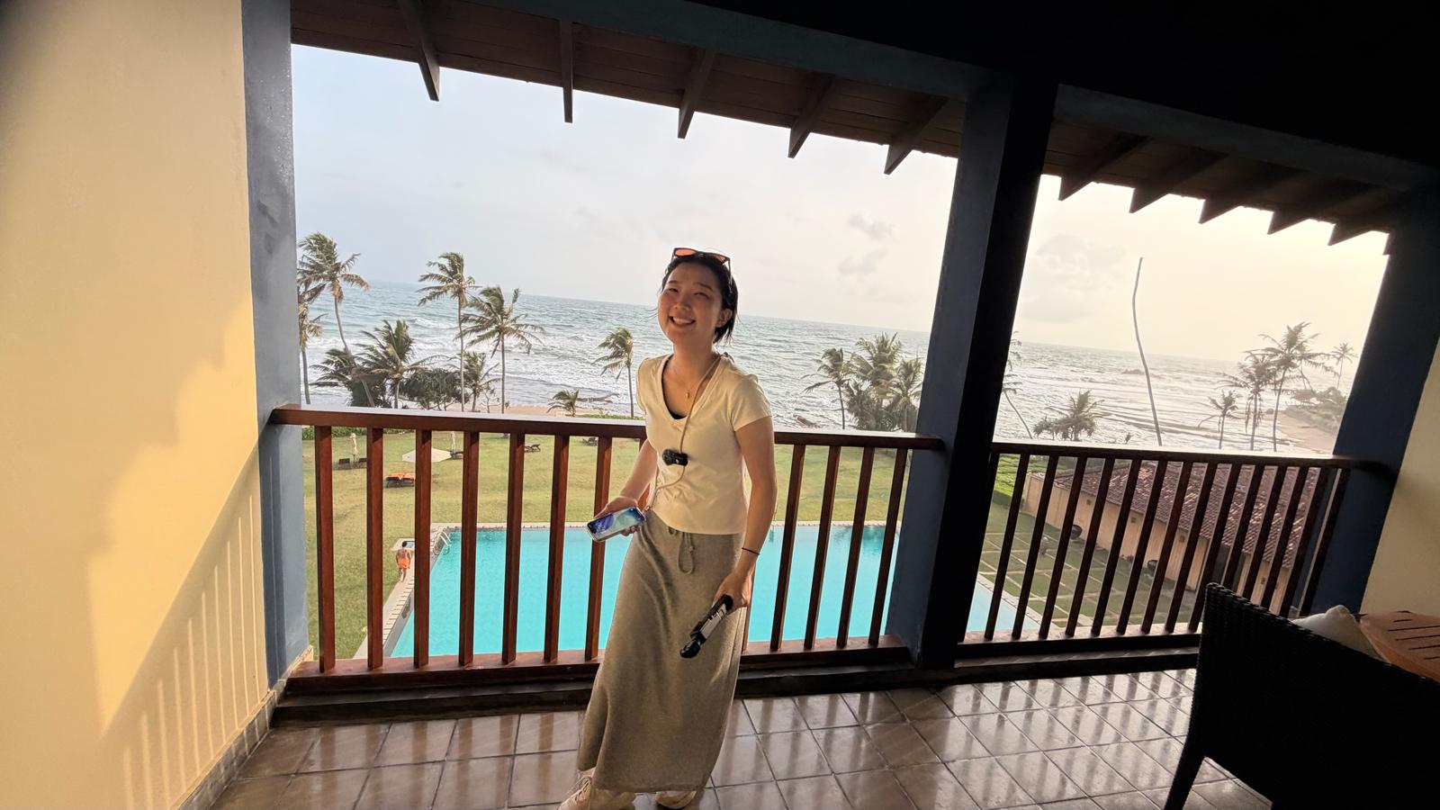Jetwing Lighthouse balcony ocean view in Galle Sri Lanka
