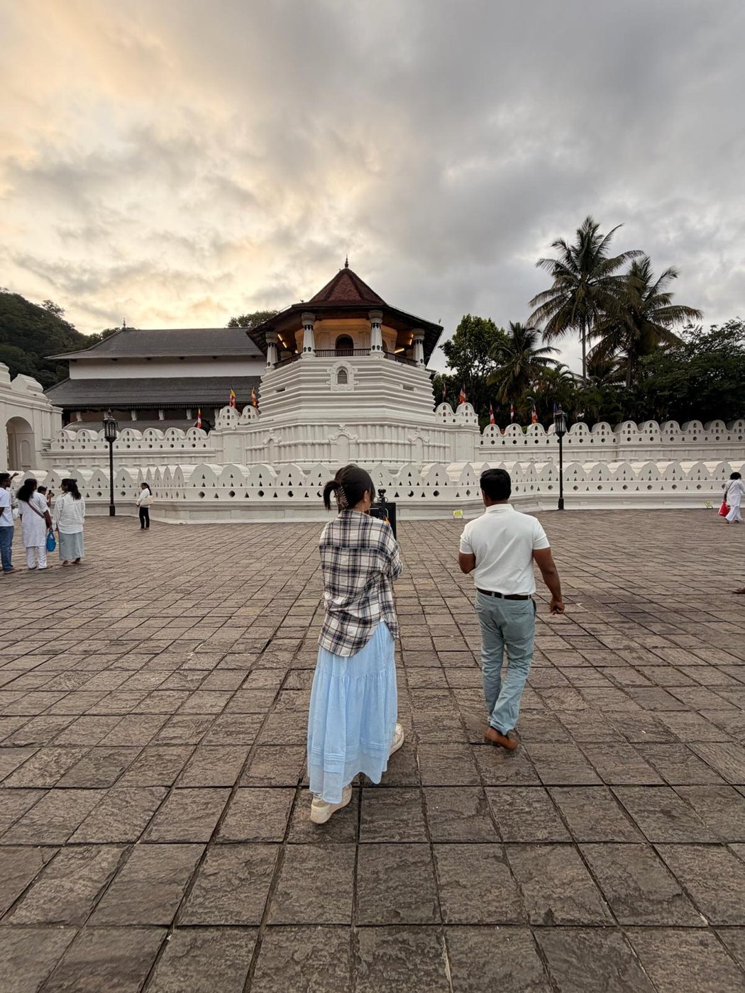 Temple of the Sacred Tooth Relic exterior in Kandy Sri Lanka