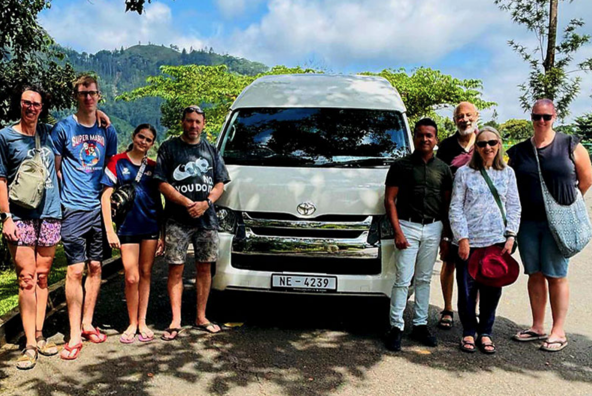 Taxi-charter travellers with a private van and driver in Sri Lanka