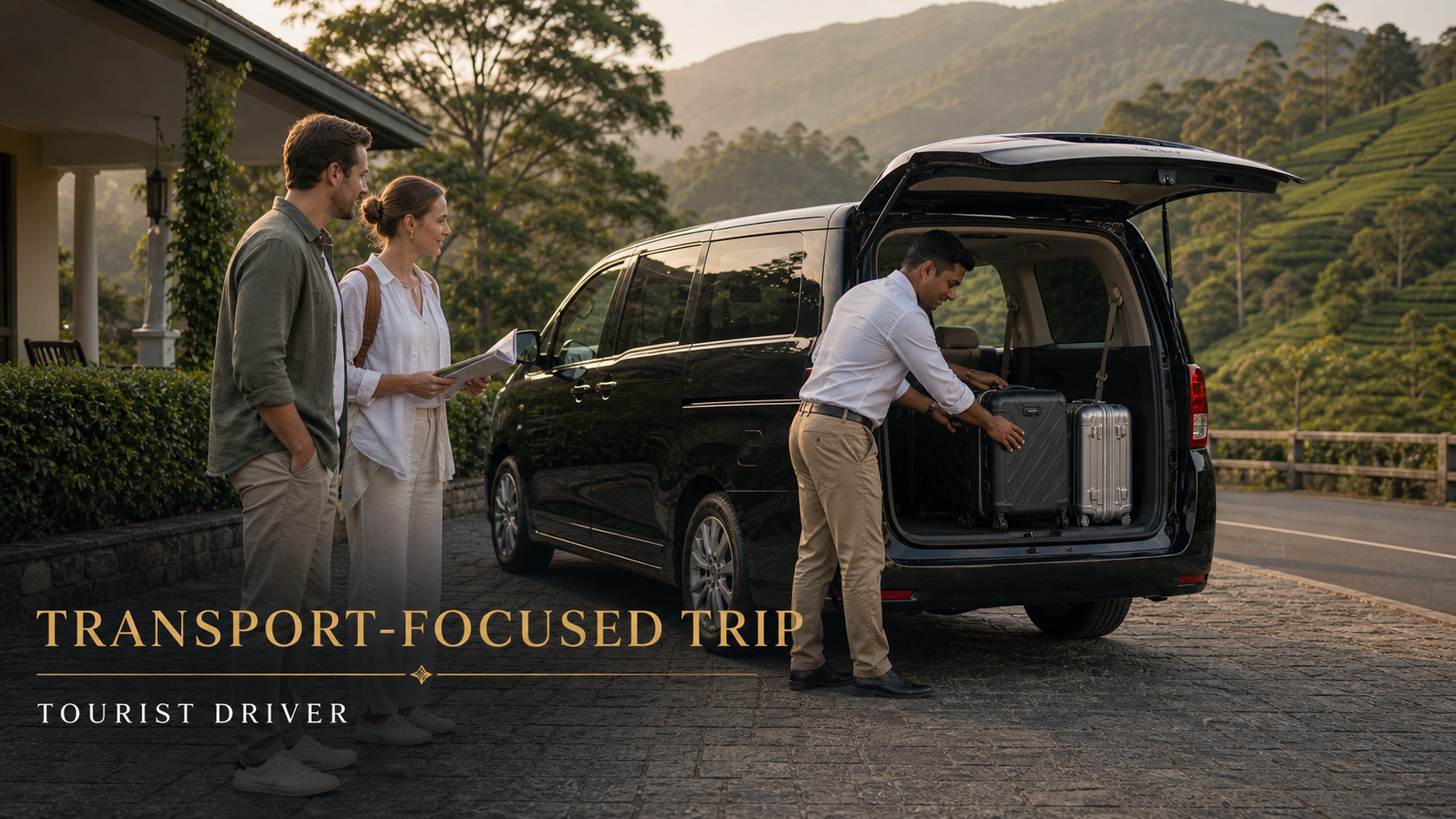 Tourist driver loading luggage for a transport-focused Sri Lanka trip