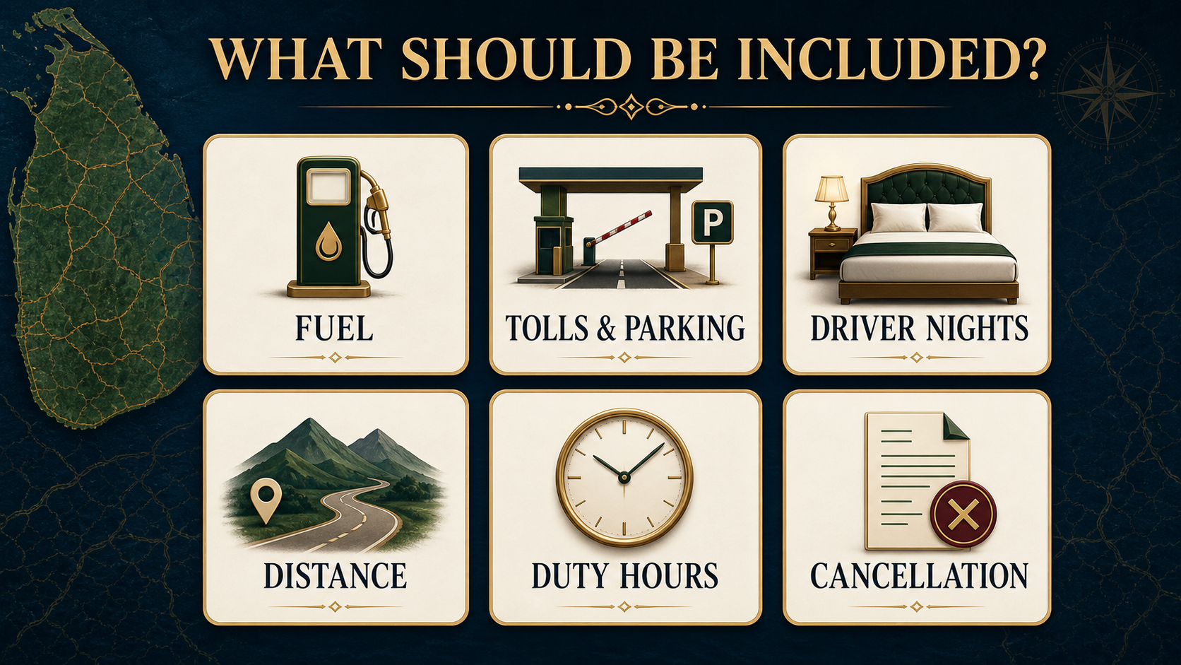 Six items to check in a Sri Lanka private driver quote